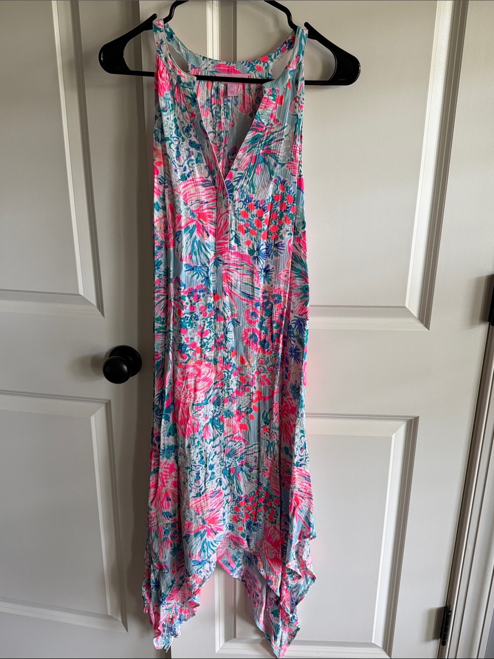 Lilly Pulitzer Pink and Aqua Floral Coverup